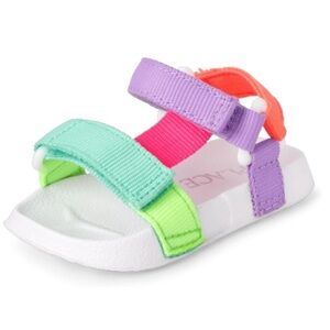 Children's Place Velcro Baby Girls Colorblock Webbed Sandals